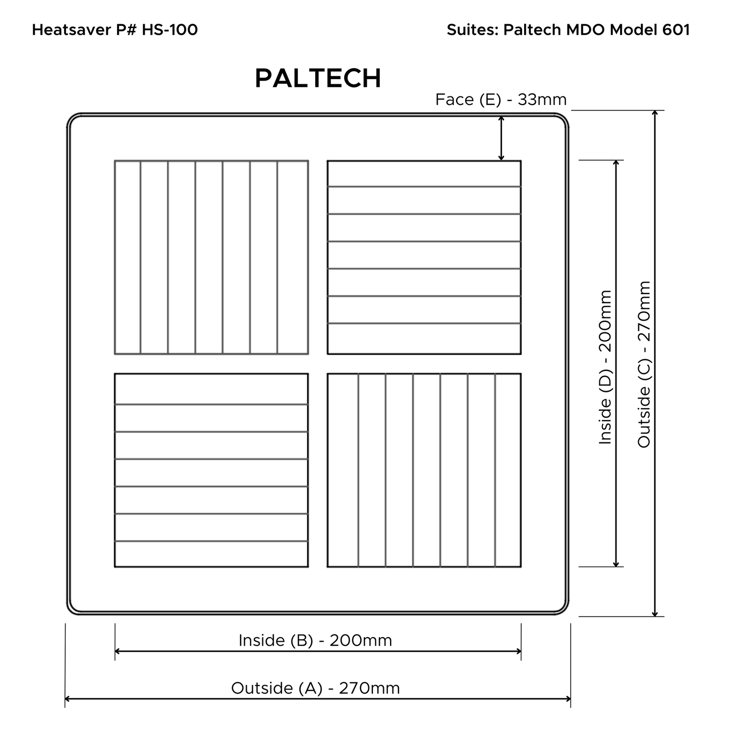 Heatsaver White Vent Cover - Paltech (HS1)
