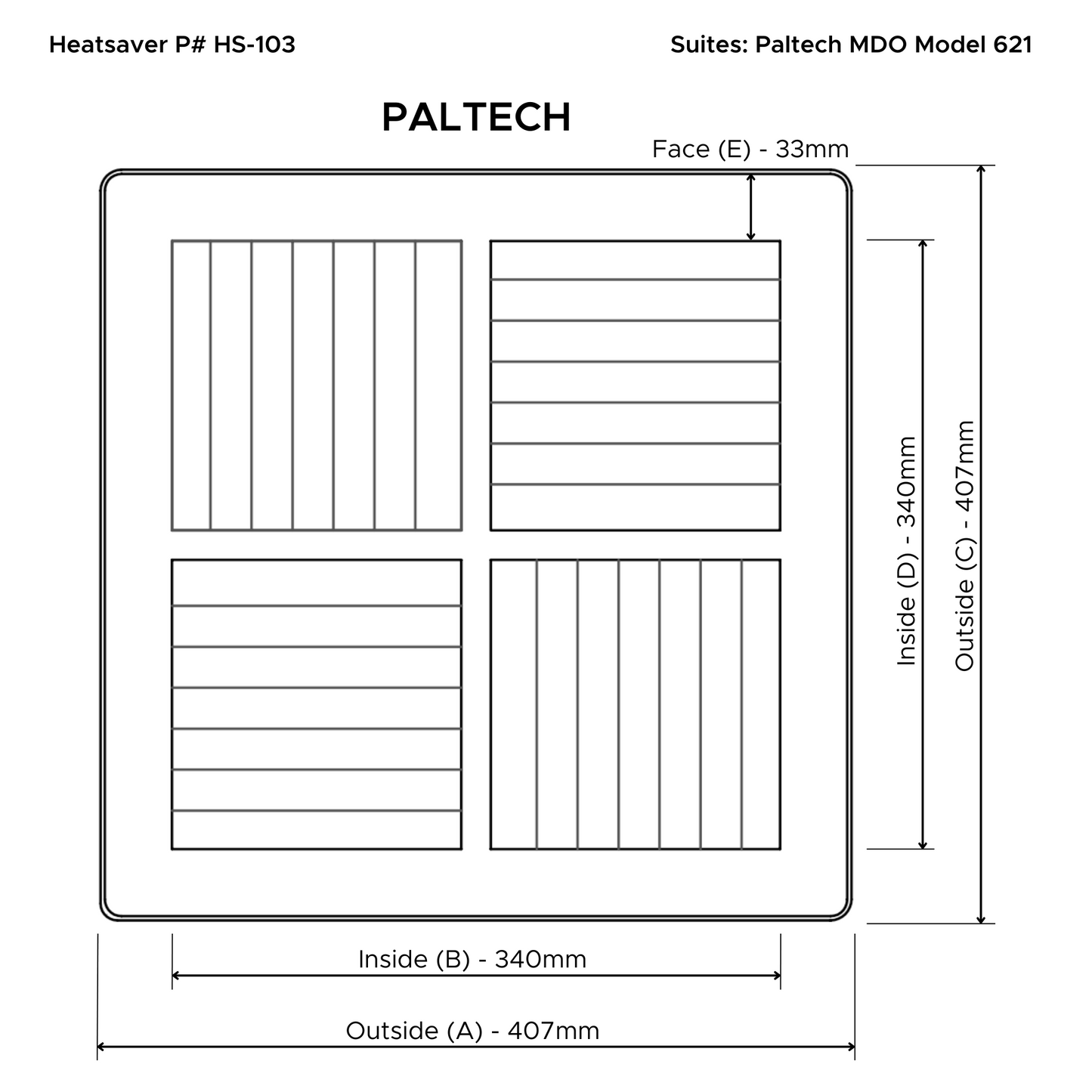Heatsaver White Vent Cover - Paltech (HS1)
