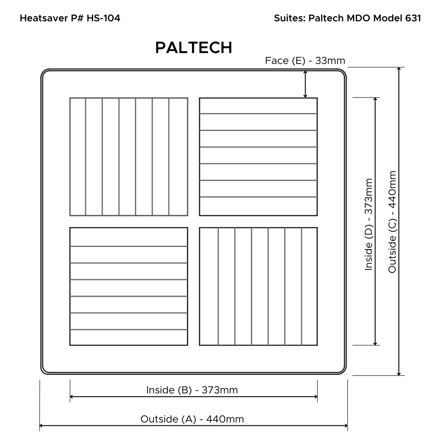 Heatsaver White Vent Cover - Paltech (HS1)