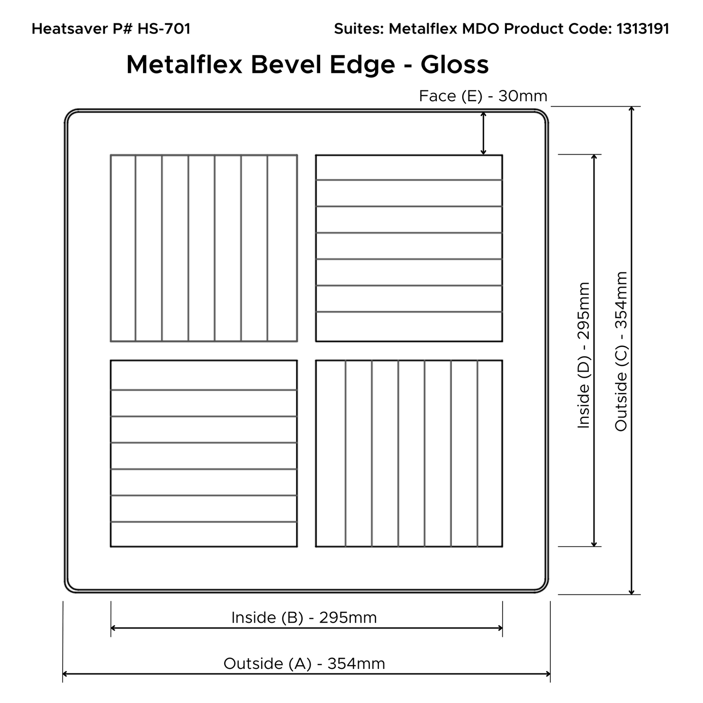 Heatsaver White Vent Cover - Metalflex (HS7)