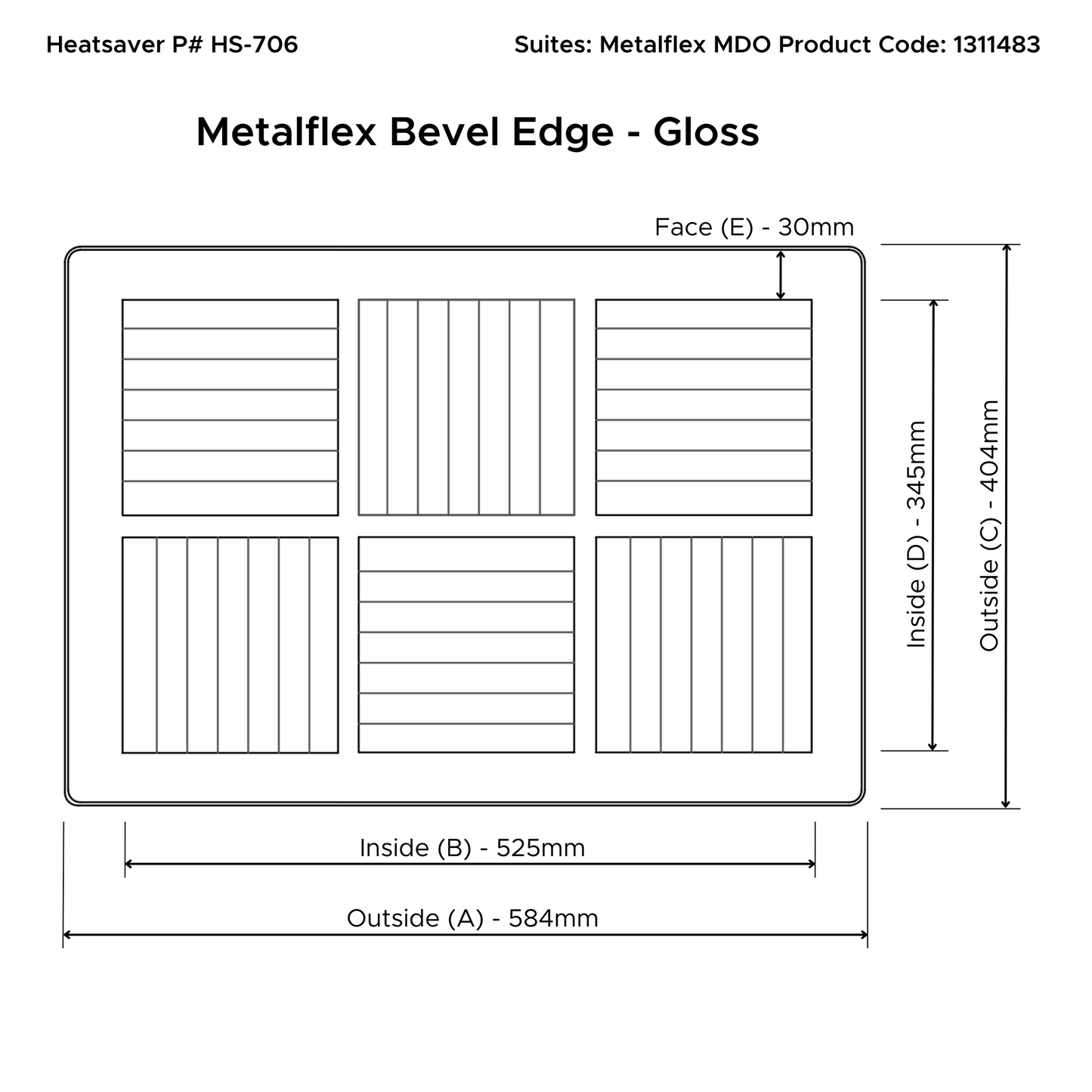 Heatsaver White Vent Cover - Metalflex (HS7)