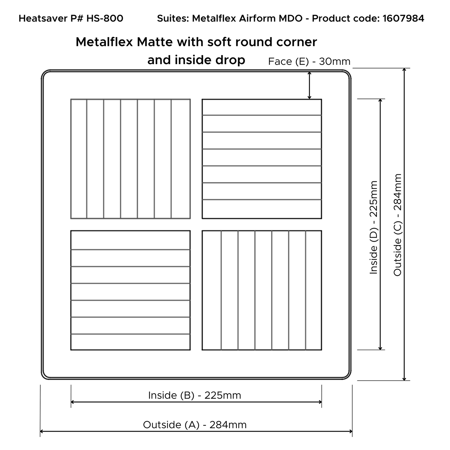 Heatsaver White Vent Cover - Metalflex (HS8)