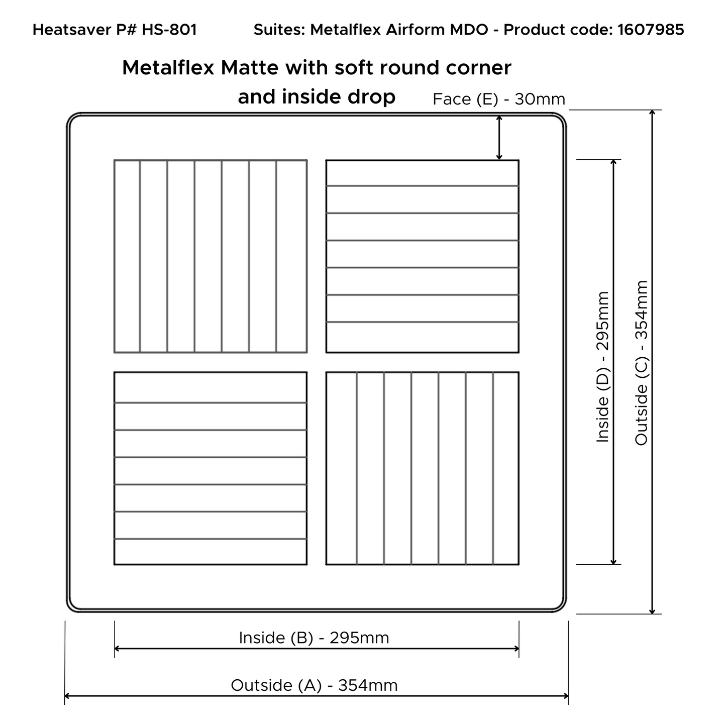 Heatsaver White Vent Cover - Metalflex (HS8)